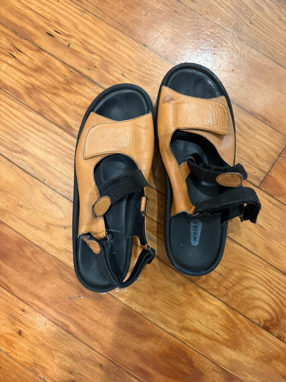 Wolky Tan Leather Sport Sandals